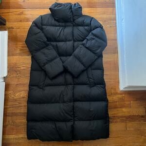 Uniqlo Womens Lightweight Down Coat Stand Collar Black Puffer Jacket Extra Large